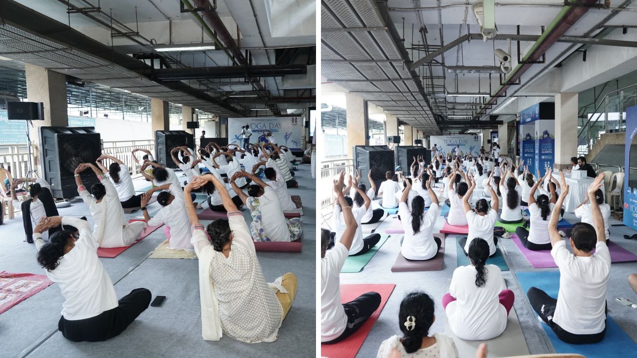 घाटकोपर मेट्रो स्थानकावर ‘निरोगी वृद्धत्वासाठी योग’ संकल्पनेवर हिरानंदानी हॉस्पिटलतर्फे आंतरराष्ट्रीय योग दिन साजरा