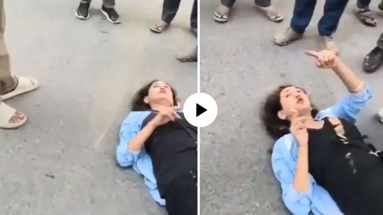 हातात सिगारेट, बाजूला दारुच्या बाटल्या…! नशेत तर्रर्र तरुणीचा रस्त्याच्या मधोमध धिंगाणा; VIDEO VIRAL