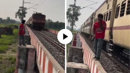 रिलच्या नादात आयुष्य सोडलं वाऱ्यावर… तरुणाचा धोकादायक स्टंट पाहून यूजर्स चक्रावले, म्हणाले ‘याला नाही यमराजांची भिती’