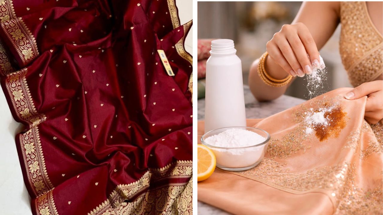 सिल्क आणि बनारसी साडीवरील डाग ड्रायक्लिनिंगशिवाय हटवायचे असतात? मग या घरगुती पद्धतीचा वापर करा