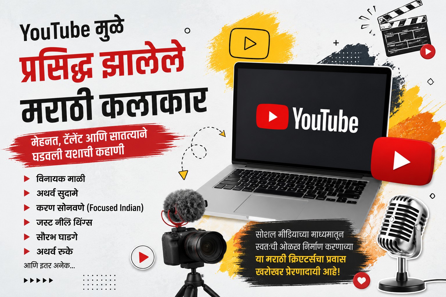 सोशल मीडियाने बदललं आयुष्य! YouTube-insta मुळे प्रसिद्ध झालेले मराठी Content creators कोण?