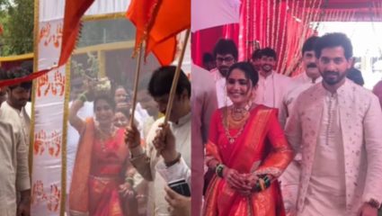 Nikhil Anushka Wedding : वधू-वराची वारी, मांडवाच्या दारी! अनुष्का सरकटे – निखिल चव्हाणच्या लग्नातला मराठमोळा अंदाज Viral