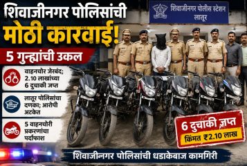 लातूर पोलिसांचा दणका:- वाहनचोरी करणाऱ्या आरोपीला अटक ६ मोटारसायकली पोलिसांच्या ताब्यात