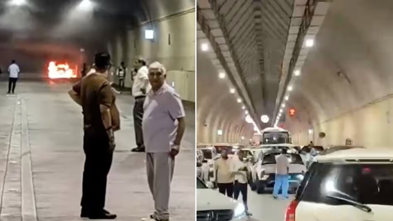Mumbai Coastal Road : मुंबई कोस्टल रोड बोगद्यात धावत्या कारला भीषण आग; दोन्ही दिशेची वाहतूक तातडीने बंद