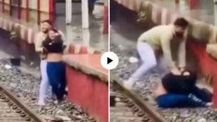 माणूस आहे की हैवान? दादर स्टेशनवर भर दिवसा महिलेला अमानुष मारहाण; लोक फक्त तमाशा पाहत राहिले, VIDEO VIRAL