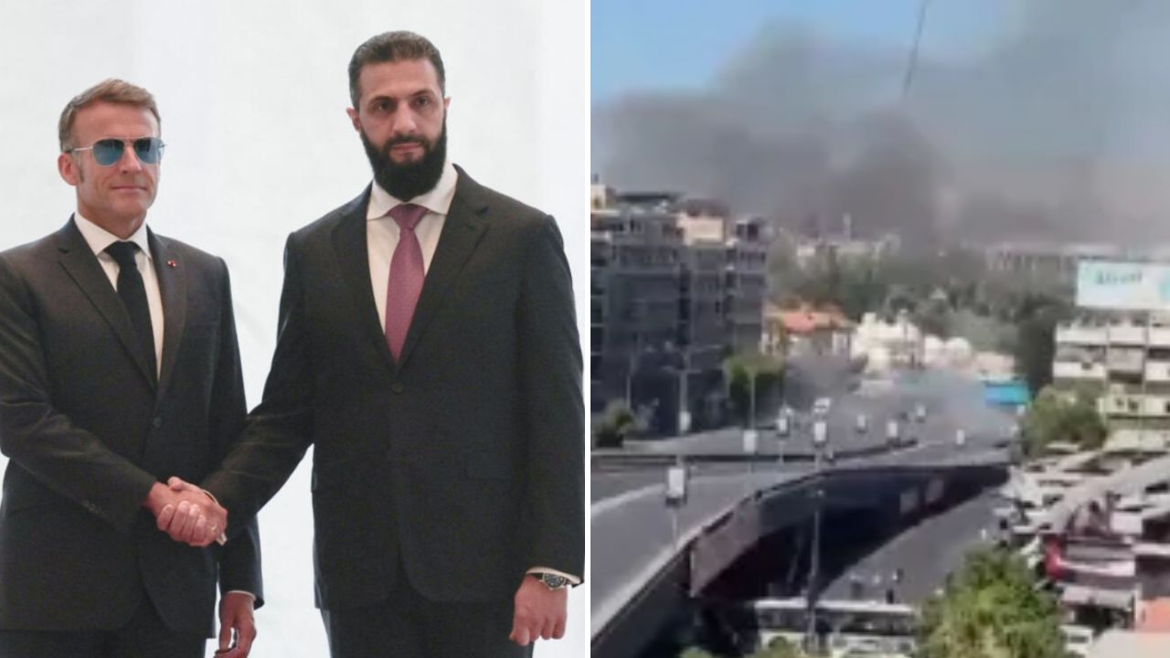 Macron Syria Visit : दमास्कस हादरलं! मॅक्रॉन यांच्या सीरिया दौऱ्यात भीषण स्फोट; हॉटेलबाहेरील हल्ल्यामुळे खळबळ