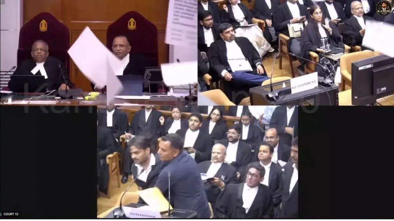 Supreme Court News: कागदपत्रे उधळली, सरन्यायाधीशांविरोधात अपशब्द…! सुप्रीम कोर्टात पुन्हा हायव्होल्टेज ड्रामा Supreme Court News: कागदपत्रे उधळली, सरन्यायाधीशांविरोधात अपशब्द…! सुप्रीम कोर्टात पुन्हा हायव्होल्टेज ड्रामा