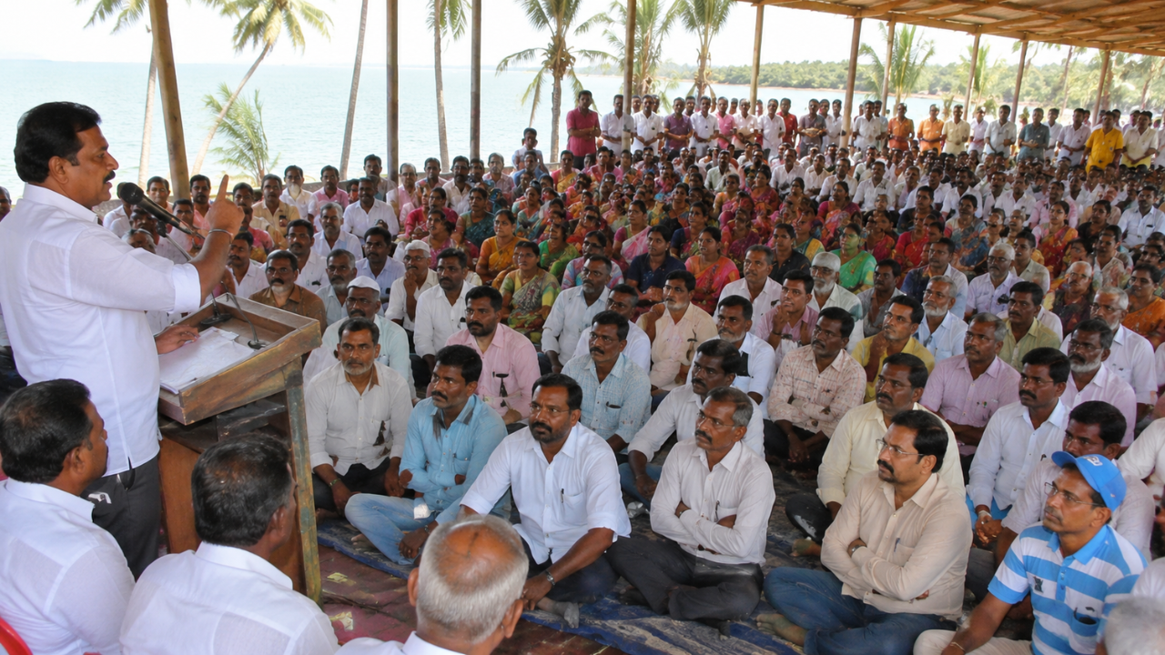 Palghar News : सफाळे किनारपट्टीवर प्रकल्पांविरोधात एल्गार! पेट्रोलियम अन् विमानतळाला विरोध; बैठकीत जनआंदोलनाचा निर्धार
