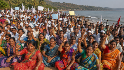 Palghar Coastline News: विकासाच्या नावाखाली विस्थापन मान्य नाही! सफाळे पश्चिम किनारपट्टीवर जनआंदोलन तीव्र; ग्रामस्थ आक्रमक