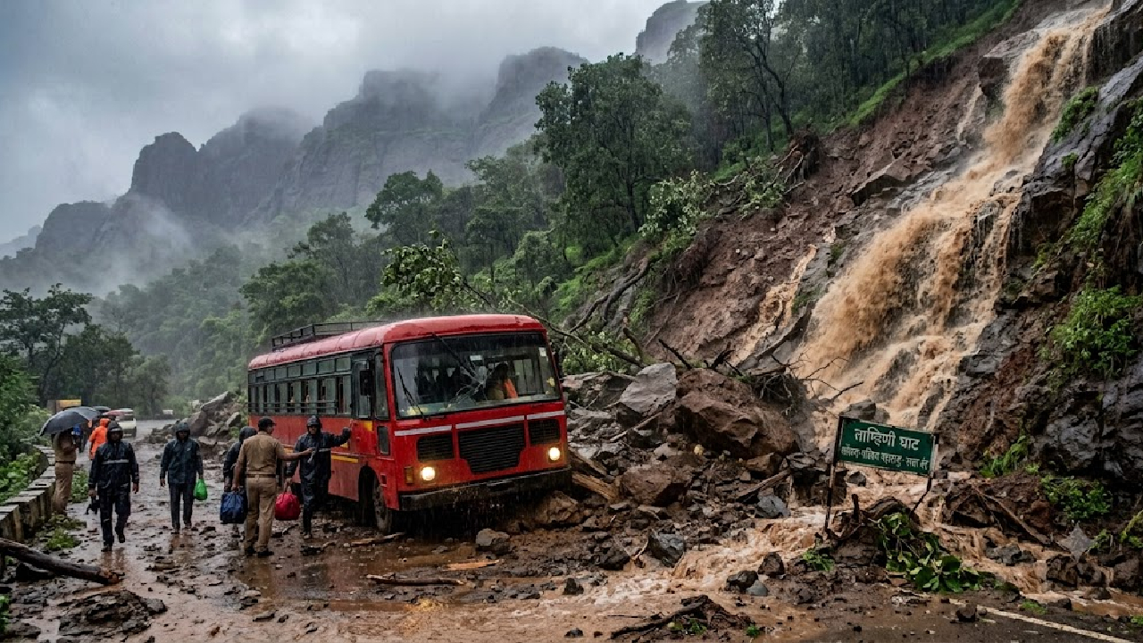 मोठी बातमी! कोकण अन् पश्चिम महाराष्ट्राचा संपर्क तुटला? ताम्हिणी घाट बंद अन् ‘लालपरी’ची सेवा ठप्प