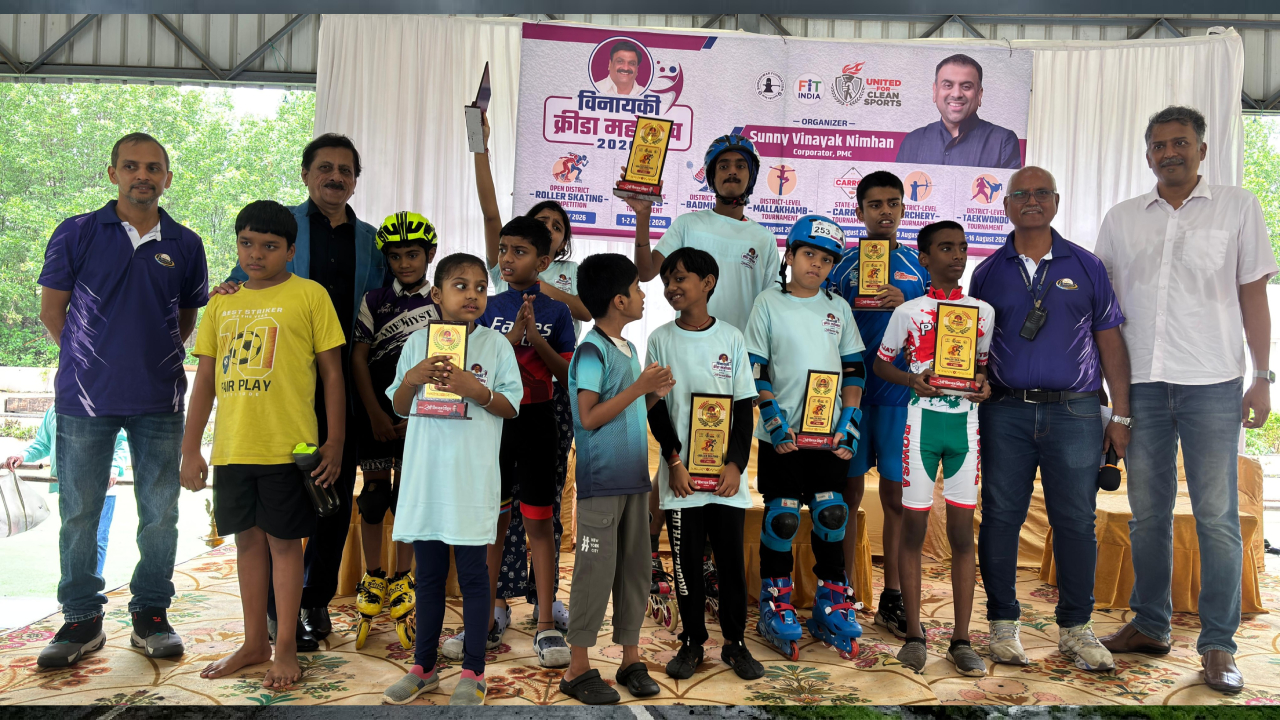 Pune Sports News: स्केट्सवर चिमुकल्यांचा जलवा! ‘विनायकी क्रीडा महोत्सवा’त बालखेळाडूंची सुवर्ण कामगिरी
