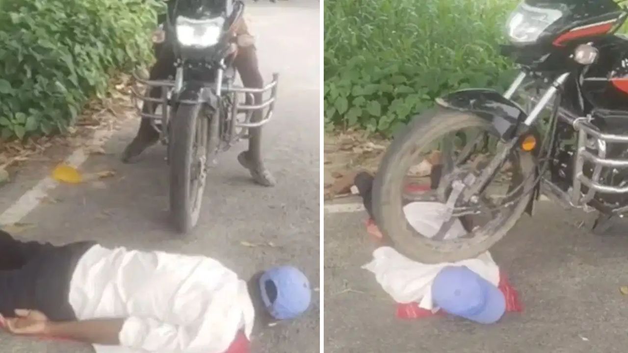 Stunt Video : आता तर हद्दच झाली! लाईक्स आणि व्ह्यूजसाठी थेट अंगावर चढवली बाईक; थरारक स्टंटचा VIDEO VIRAL