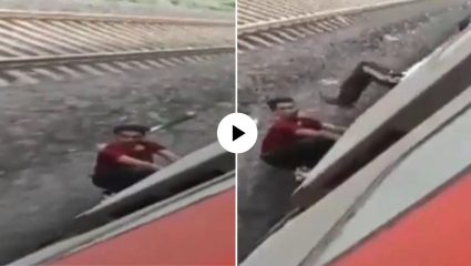 क्रूरता की न्याय? धावत्या ट्रेनमधून चोराला पळणाऱ्या चोराला प्रवाशाने मारली लाथ; VIDEO व्हायरल होताच प्रवाशाला अटक
