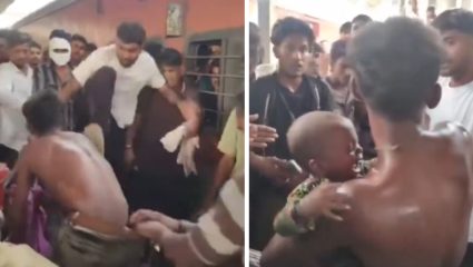 झुमके चोरीचा आरोप, जमावाकडून तरुणाला मारहाण… कुशीतल्या चिमुकल्याला रडताना पाहून यूजर्स झाले भावूक; Video Viral