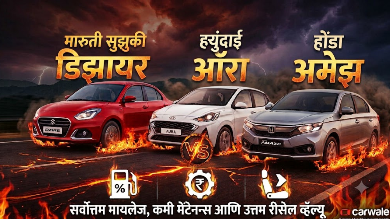 Maruti Suzuki Dzire vs Hyundai Aura vs Honda Amaze! पॉकेट फ्रेंडली आणि जास्त मायलेज देणाऱ्या या ३ गाड्या! कोण ठरेल कोणास वरचढ?
