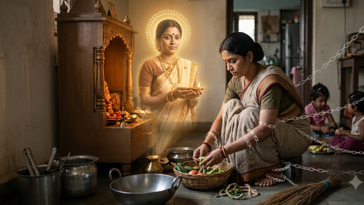 भारतीय स्त्रीला ‘देवी’, ‘आदर्श’ आणि ‘त्यागाच्या’ चौकटीत अडकवून तिचे माणूसपण नाकारणारी दुटप्पी, पुरुषप्रधान समाजव्यवस्था!