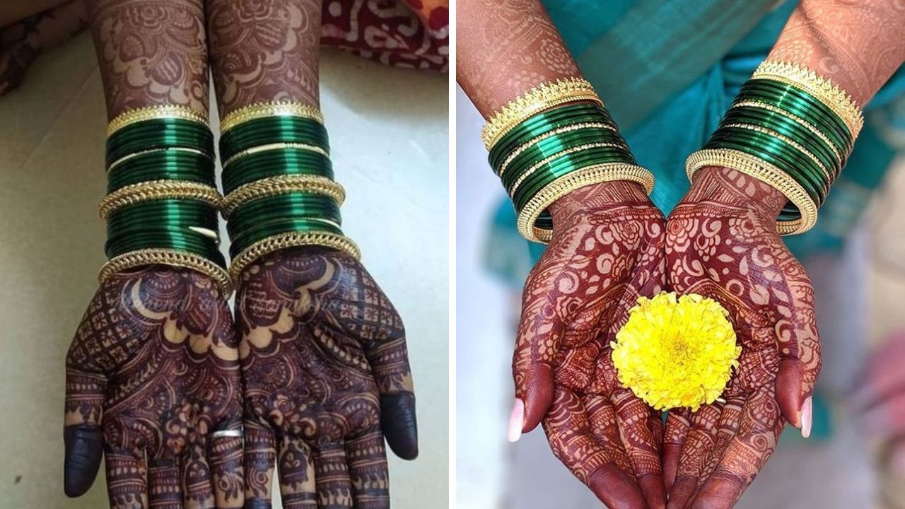 काहींना खूप जास्त बांगड्या घालायला अजिबात आवडत नाही. अशावेळी हिरव्या बांगड्या आणि सोन्याचे किंवा आर्टिफिशियल ज्वेलरीमध्ये मिळणाऱ्या नाजूक बांगड्या परिधान करून सुंदर लुक करू शकता.