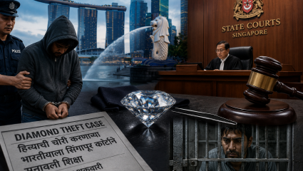 Diamond theft case; हिऱ्याची चोरी करणाऱ्या भारतीयाला सिंगापूर कोर्टाने सुनावली शिक्षा ;साथीदार शुक्रवारी कोर्टात हजर होणार ..