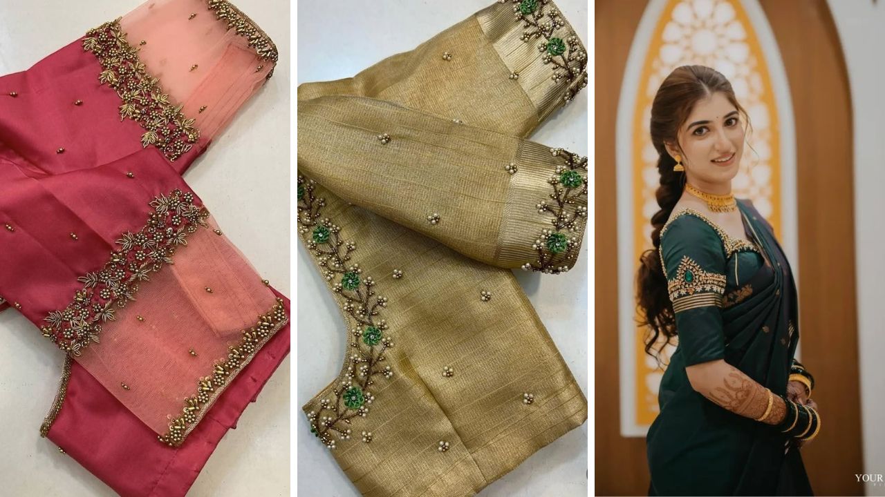 ब्लाऊजला द्या ट्रेंडी आणि एलिगंट टच! हातांवर करून घ्या ‘या’ डिझाईनचे सुंदर आरी वर्क, साडीच्या सौंदर्यात पडेल भर