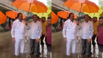 डोंबिवलीतील मानपाडा माणगाव परिसर जलमय; आमदार राजेश मोरे यांनी पाण्यात उतरून केली पाहणी