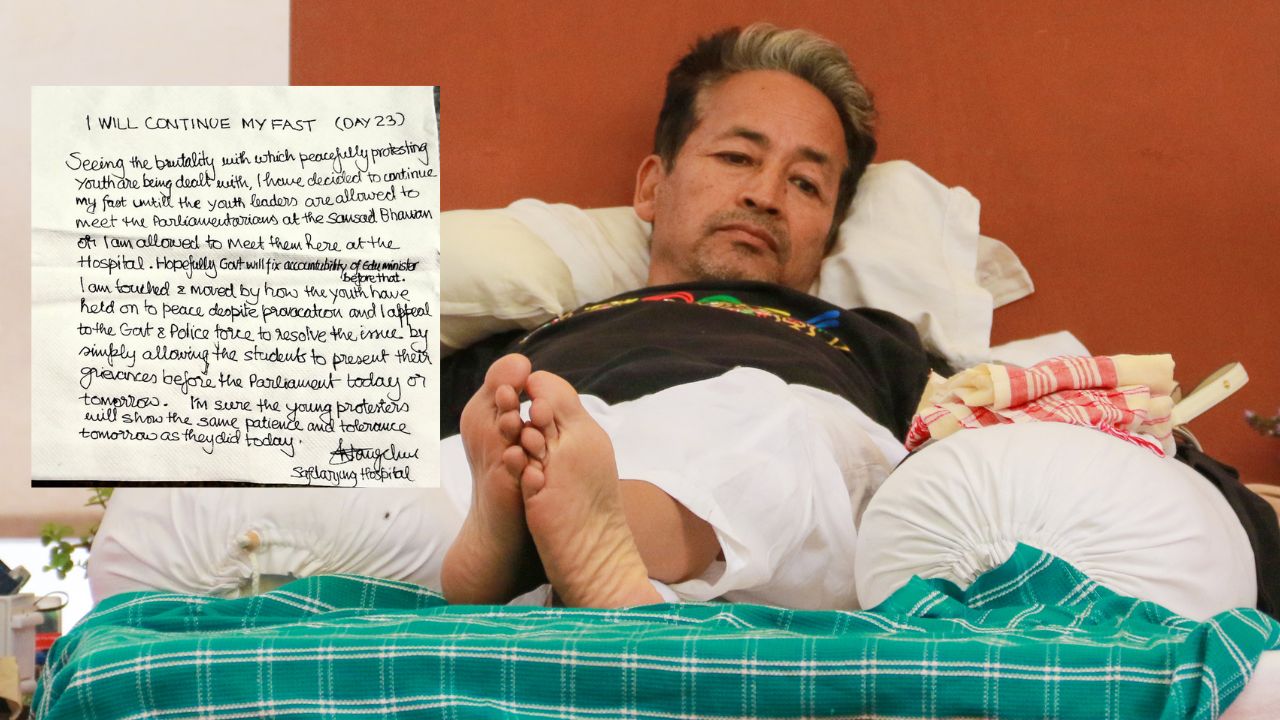 आता थांबायचं नाय…! आंदोलकांवरील लाठीचार्ज पाहून Sonam Wangchuk यांचा मोठा निर्णय; 23 व्या दिवशी उपोषण सुरु ठेवण्याचा मेसेज