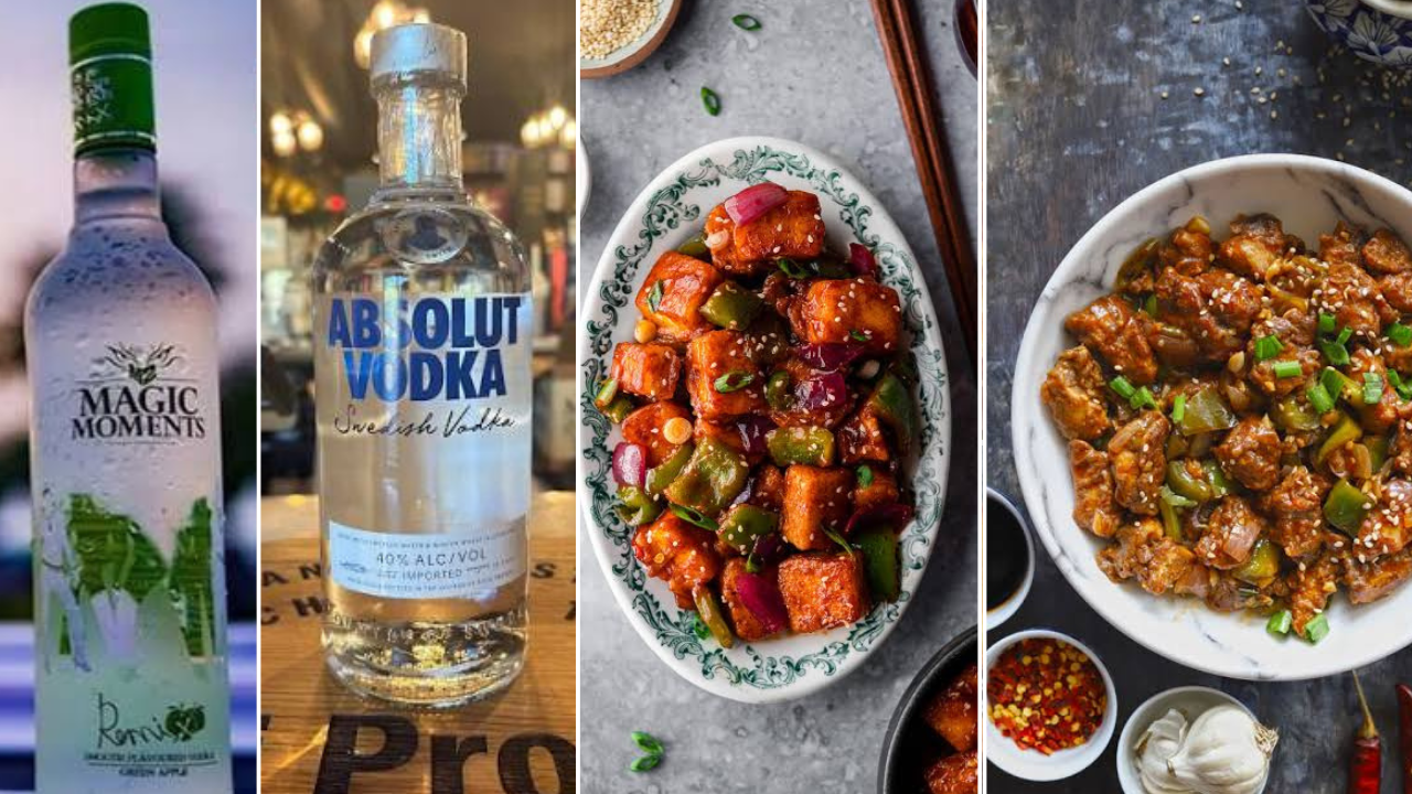 व्होडका (Vodka) - पनीर चिली, चिकन चिली: पावसाळ्यातील दमट आणि थंड वातावरणात व्होडकाचे शॉट्स किंवा कॉकटेल शरीरात एक वेगळीच तरतरी आणतात. यासोबत खमंग, स्पायसी आणि इंडो-चायनीज पद्धतीची गरम पनीर चिली किंवा चिकन चिली खाल्ल्याने तोंडाला छान चव येते.