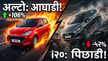 हॅचबॅक मार्केटमध्ये मारुती अल्टोचा डबल धमाका; ह्युंदाई i20 आणि टाटा अल्ट्रोझची मोठी घसरण!