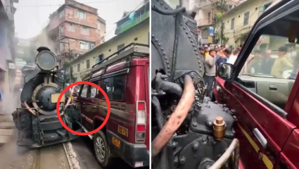 Darjeeling Toy Train-Taxi Viral Video: कॉन्फिडन्स लेव्हल 1000! ‘ट्रेन चुकीच्या बाजूने येतेय!’ पठ्ठ्याच्या लॉजिकने नेटकरी लोटपोट