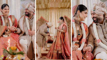 Anshula Kapoor Wedding: पीच रंगाच्या लेहंग्यात कमालीची सुंदर दिसतेय अर्जुनची बहीण अंशुला, लग्नाचे फोटो Viral