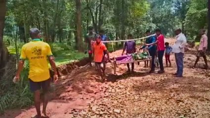 Gadchiroli news: उपचारासाठी १८ किमीची पायपीट, आरोग्य कर्मचाऱ्यांचा सेवाभाव; ग्रामस्थांच्या धाडसाने वाचले प्राण