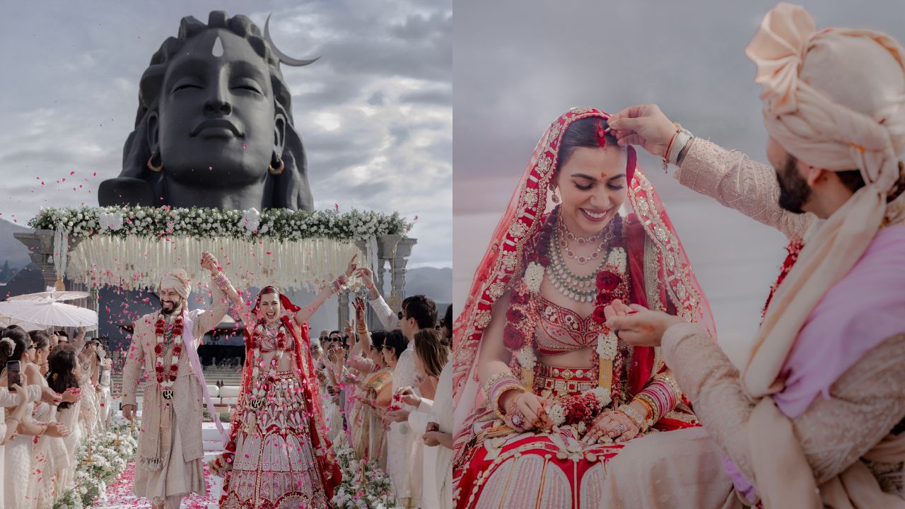 Palak Purswani Wedding : बिग बॉस OTT 2 फेम अभिनेत्री अडकली विवाहबंधनात! आदिशंकराच्या चरणाशी जोडले बंधन