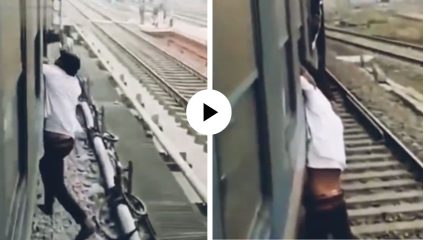 Thief Caught in Train: अरे देवा! ट्रेनच्या खिडकीतून चोरी करु पाहत होता, प्रवाशाने हात धरला अन् रेल्वे सुरु होताच… Video Viral