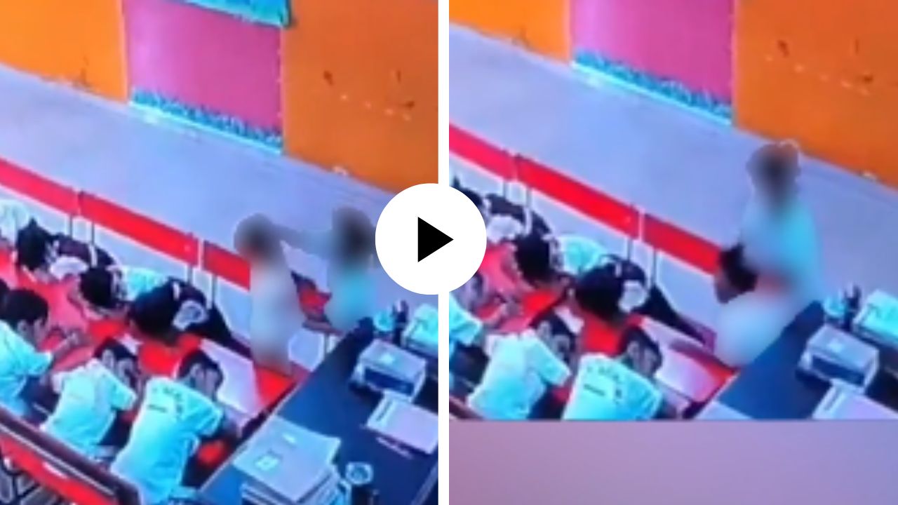 लखनाैच्या नर्सरीत ५ वर्षीच्या चिमुकल्यांमध्ये राडा, क्लास माॅनिटरने डोकं पकडलं आणि धु धु धुतलं; घटनेचा Video Viral