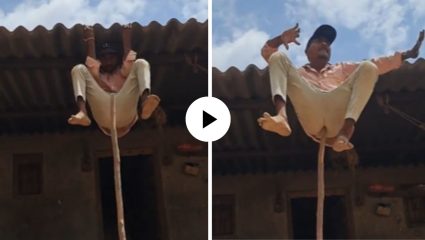 काय गरज होती भावा! काठीचा असा वापर कुणी कधी केलाच नसेल, Viral Video पाहाल तर तुम्हीही चक्रावून जाल…