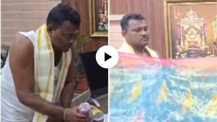 अगं बाई अरेच्चा! इवल्याश्या आगपेटीत मावली ५.५ मीटर लांबीची साडी, विणकराच्या पराक्रमाने नेटकरी थक्क; Video Viral