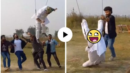 Shooting Gone Wrong : अरेरे! स्टंटच्या नादात पँट उतरली, काकांसोबत घडला तो प्रकार…पाहून यूजर्सनाही हसू झालं अनावर; Video Viral