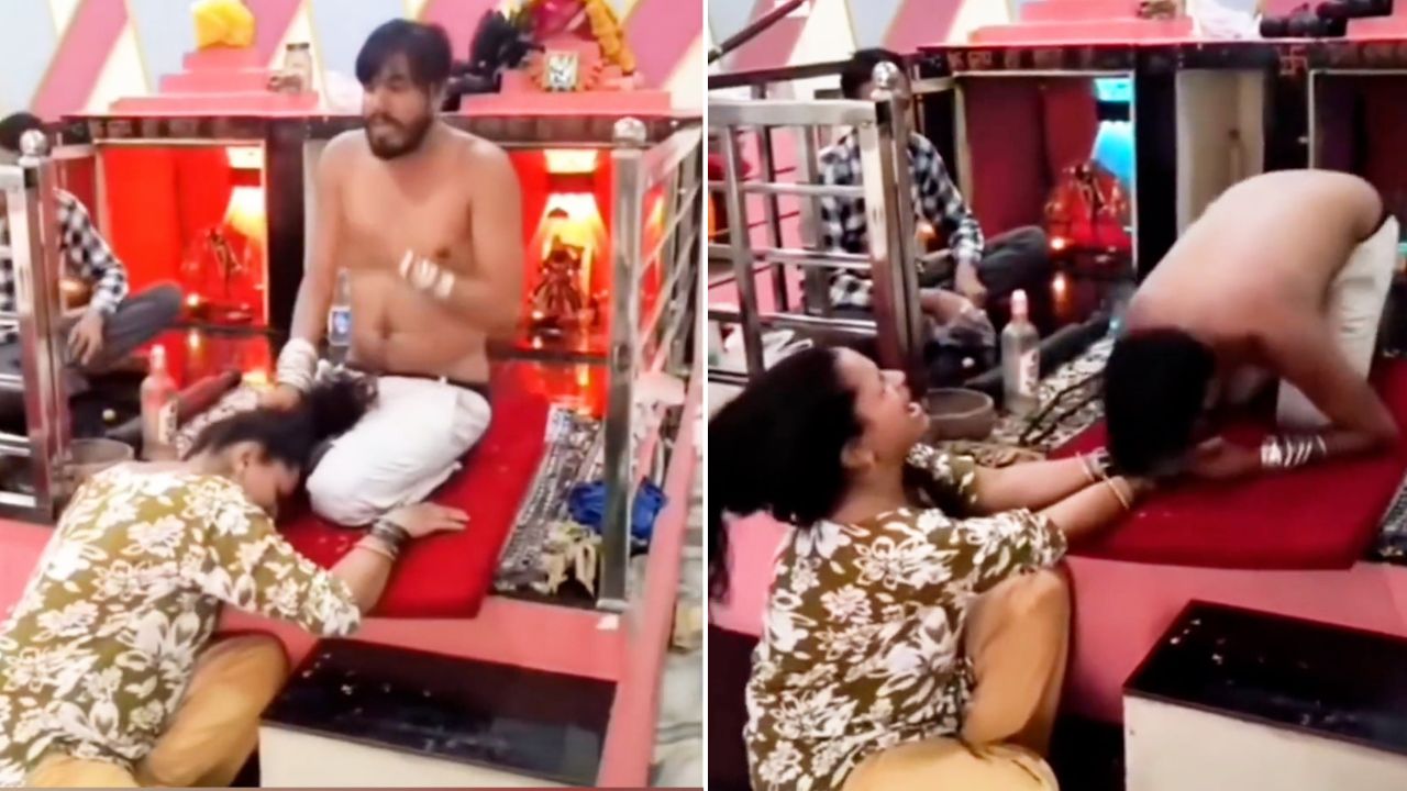 Viral Video: अरे देवा,हेच  बघायचं बाकी होत…! चुंबन घेताच समस्या होते दूर, अंधश्रद्धेला खतपाणी? ‘चुंबनवाले बाबा’चा Video चर्चेत