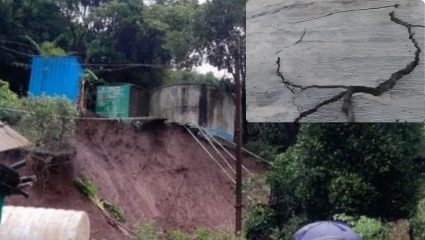 महाबळेश्वरमध्ये मुसळधार पावसाचा तडाखा; नावली गावातील काही भाग खचला, नागरिकांचे सुरक्षित स्थलांतर