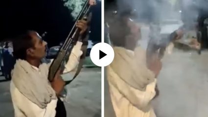 काका हवेत फायरिंग करायला गेले खरे पण बंदूक निघाली फुसकी; लोक म्हणाले, हा चायनीज नाही तर पाकिस्तानी माल