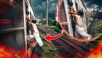 Video : धावत्या लोकलच्या दारात लटकणाऱ्या महिलेचा थरार; पुलाच्या खांबाला साडी अडकली अन्…, रेल्वे सुरक्षेवर पुन्हा प्रश्नचिन्ह
