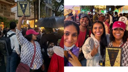 Vanita Kharat : हातात संविधान घेऊन भर चौकात उभी अभिनेत्री! वनिताने वेधलं साऱ्यांचं लक्ष, विद्यार्थ्यांसाठी दिला लढा