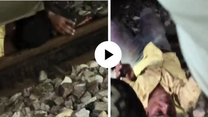 दारूच्या नशेत रेल्वे रुळांवर ट्रेनखाली आला तरुण; चालकाने वेळेत ब्रेक लावत टाळला अनर्थ; Video Viral