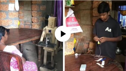 आईसाठी मुलाचा अनोखा चमत्कार, कचऱ्यापासून घरकामासाठी तयार केले रोबोट; Video Viral