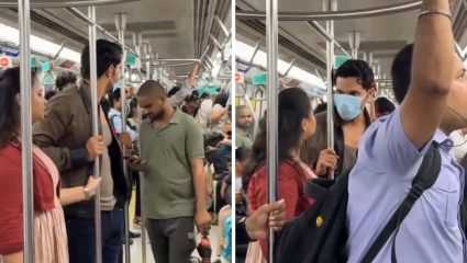 मुंबईच्या पावसात मेट्रोने प्रवास करताना दिसला ‘हा’ अभिनेता; गर्दीत चेहरा लपवतानाचा व्हिडिओ व्हायरल