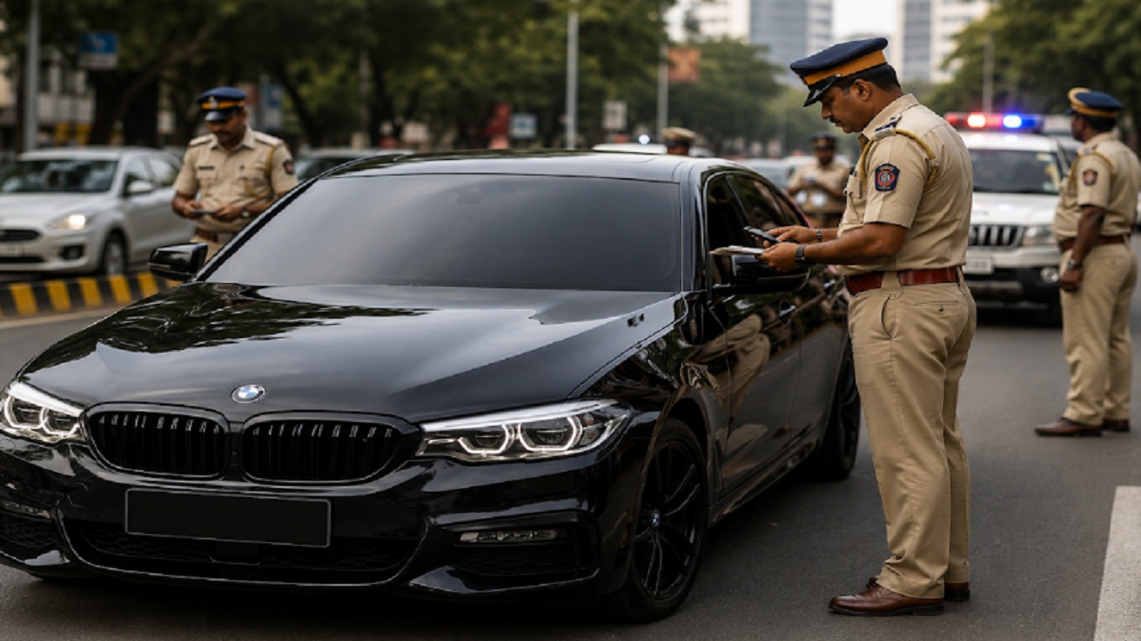 काळ्या काचा, फॅन्सी नंबर प्लेटवर पोलिसांची करडी नजर; तीन दिवसांत तब्बल 2202 वाहनांवर कारवाई
