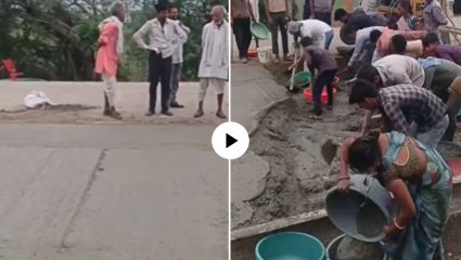 ‘…आणि यांना हवाय विकसित भारत’! लोकांनी लाज सोडून थेट सरकारी सिमेंटच चोरलं; लाजिरवाणा VIDEO VIRAL