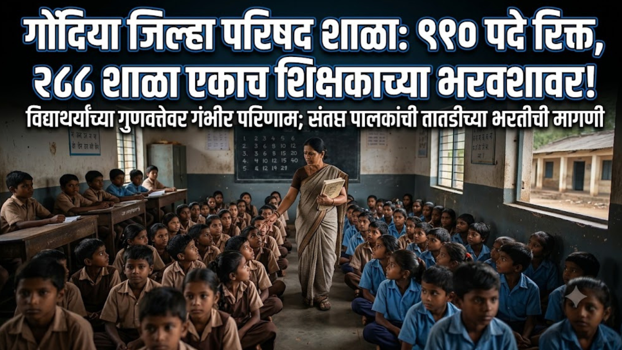 Gondiya News: जिल्ह्या तब्बल २८८ ‘एक शिक्षकी’ शाळा! एका शिक्षकाकडे ४ वर्गांचा भार; रिक्तपदांचा अनुशेष वाढतीवर