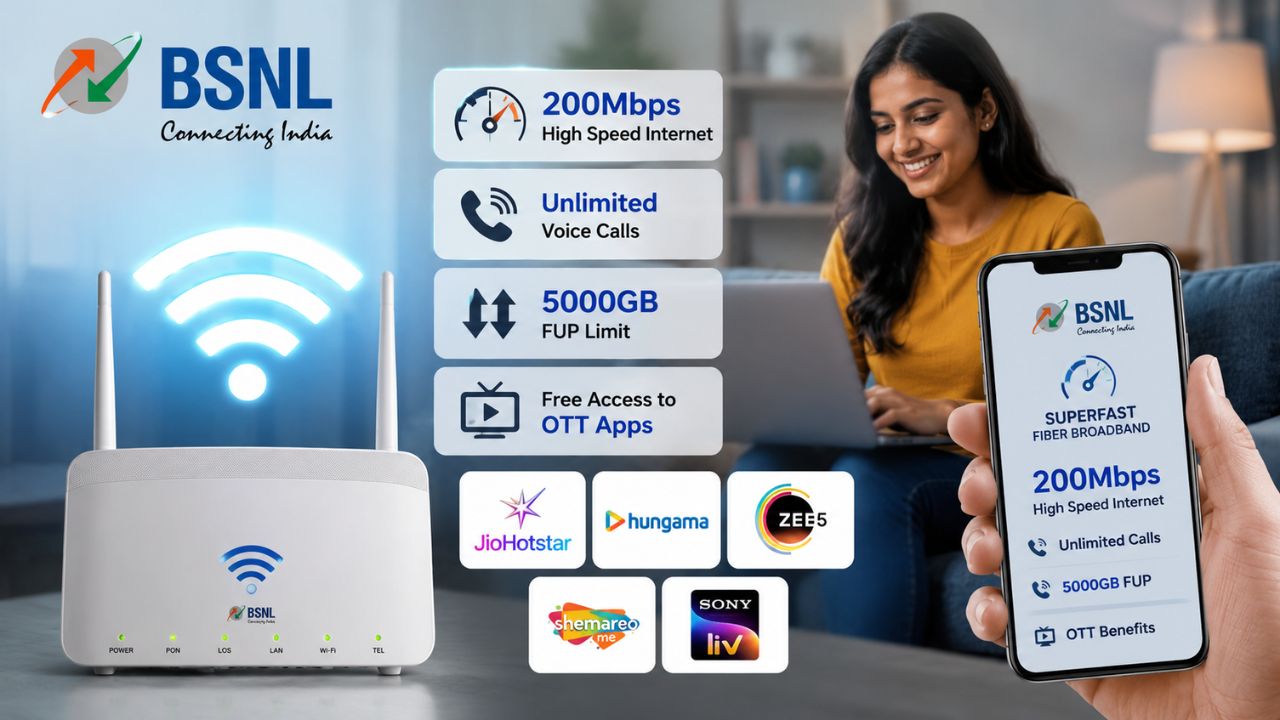 BSNL Recharge Plan: सरकारी कंपनीची खास ऑफर! 200Mbps स्पीडसह मिळणार अनलिमिटेड कॉलिंग आणि फ्री ओटीटी अ‍ॅक्सेस