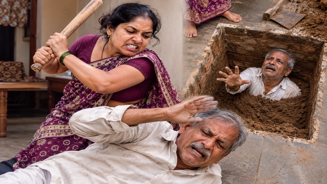 पत्नी आहे की हैवान? पतीला बेशुद्ध करून बॅटने मारहाण, नंतर घरातील कट्ट्यात जिवंत पुरण्याचा प्रयत्न; पत्नीवर गुन्हा दाखल
