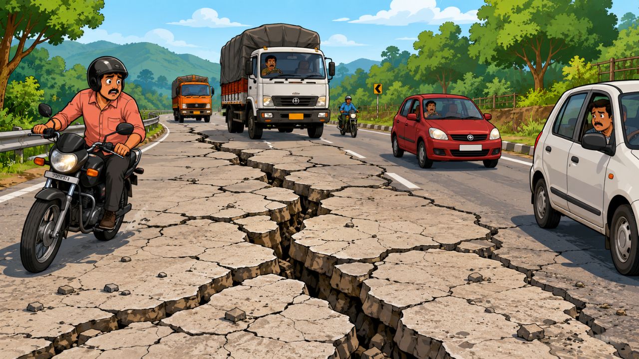 Chandrapur News: ब्रह्मपुरी-आरमोरी महामार्गाची दुरवस्था; मोठ्या भेगांमुळे वाहनचालकांचा जीव धोक्यात, नागरिक संतप्त